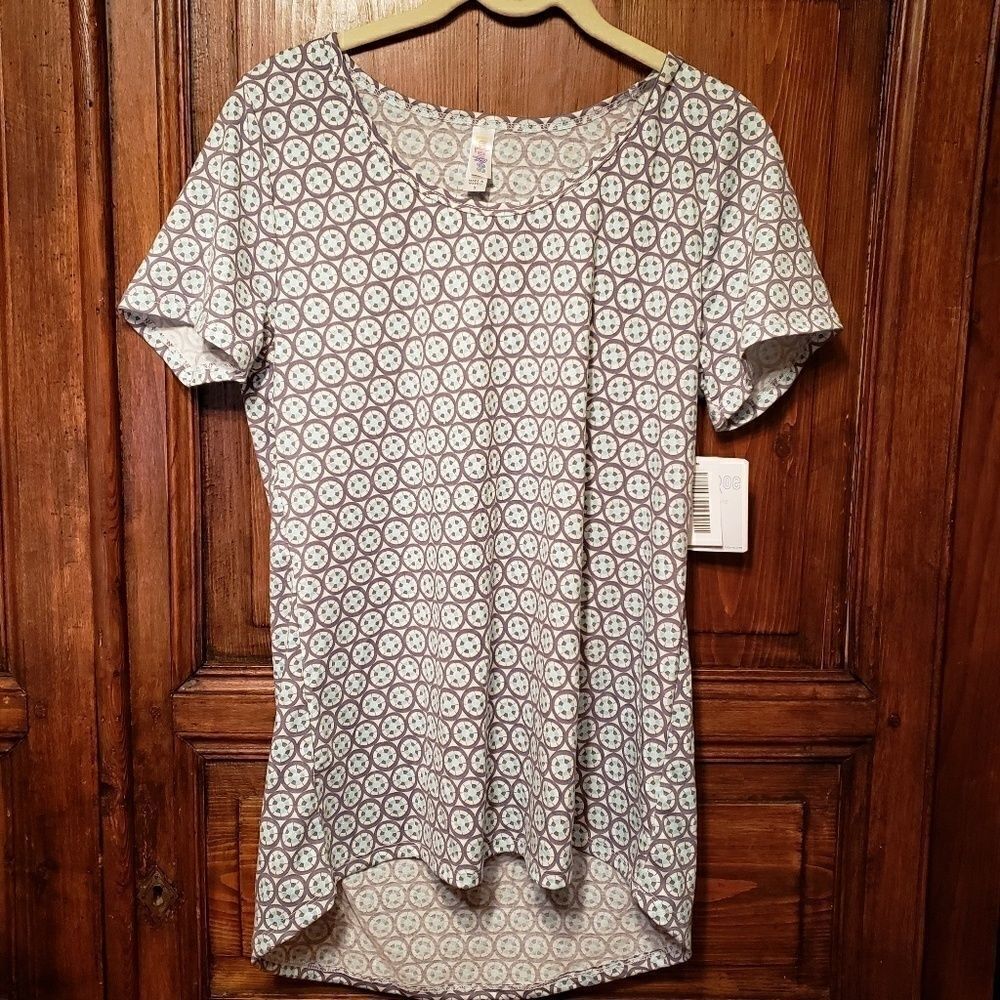New LuLaRoe Classic T shirt size Small blue gray geometric